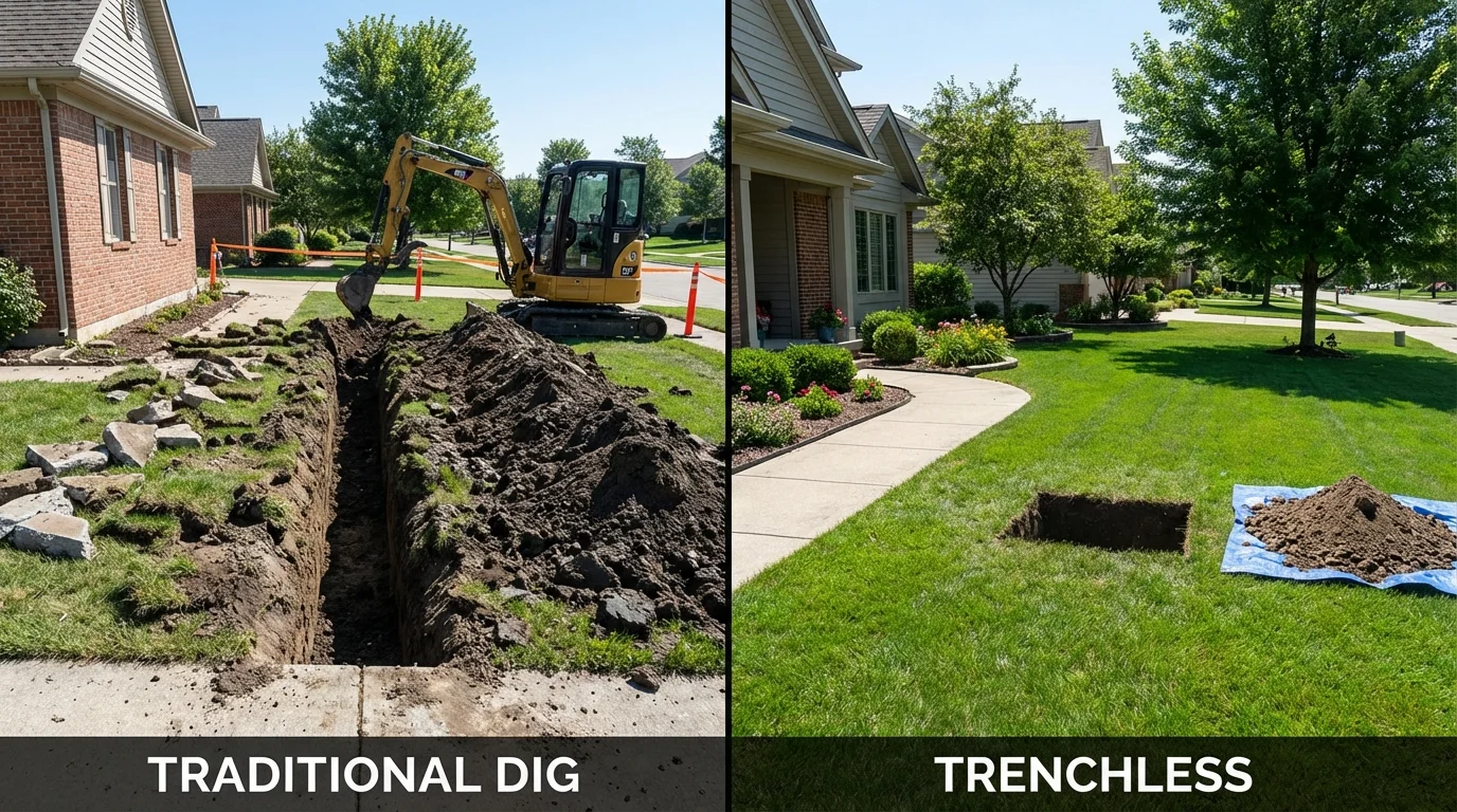 Trenchless sewer repair with minimal yard damage versus traditional excavation in Inverness, CA
